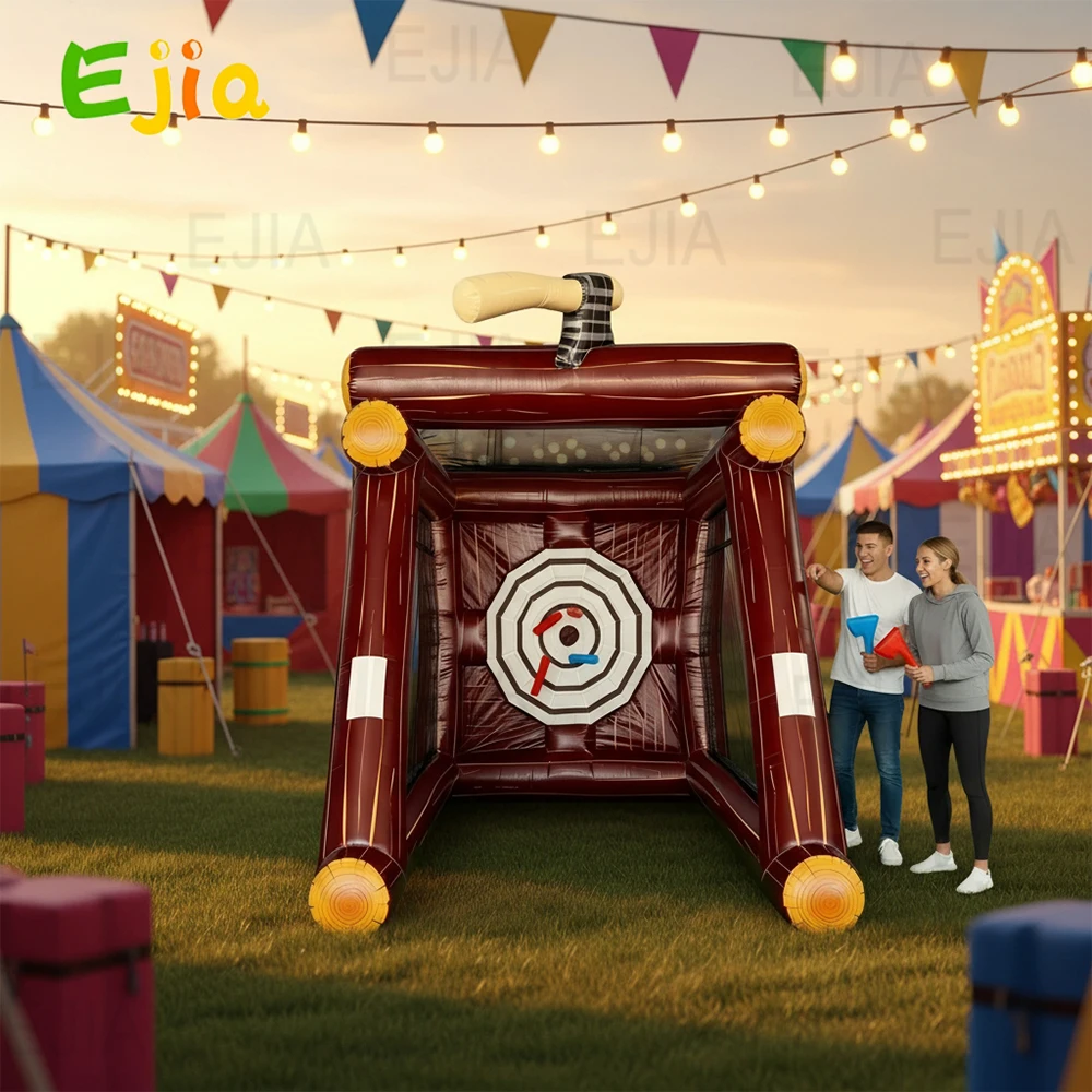새로운 카니발 스포츠 게임 송풍기 및 도끼가 있는 풍선 도끼 던지기 대상 게임 파티 이벤트를 위한 풍선 대화형 게임