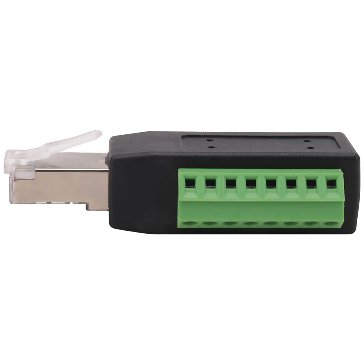 ¡A48T! Conector de terminal de tornillo RJ45, enchufe macho sin soldadura RJ45 a adaptador de bloque de terminales de 8 pines para Ethernet Cat5 /6/7 AV