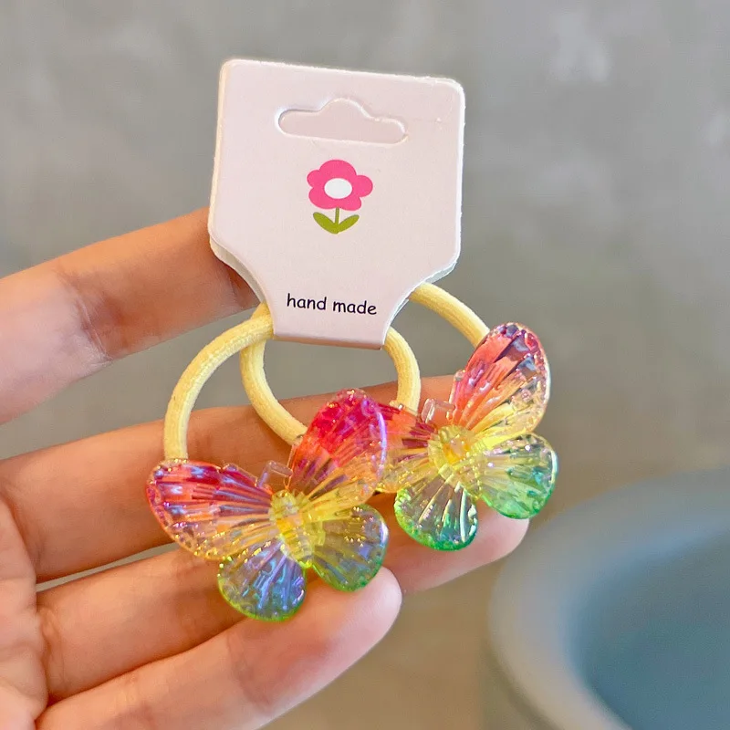 Piezas para el pelo con degradado de dibujos animados para niña, bandas elásticas para el pelo, accesorios para el cabello de princesa, lazos para el pelo para bebé, 2 uds.