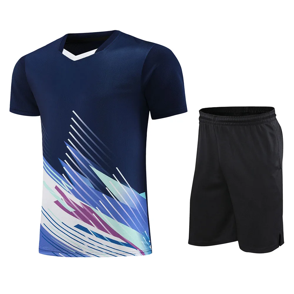 Printed Short Sleeve Badminton Tennis Jersey Sets for Men Women Children High Quality Summer Ping Pong Table Tennis Uniform Suit