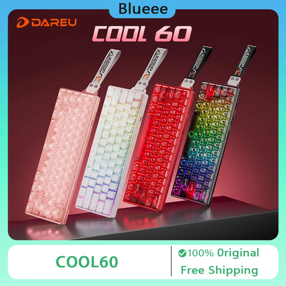 

DAREU COOL60 клавиатура с магнитным переключателем, проводная 8K RT0,01 мм, горячая замена, RGB, эргономичная игровая клавиатура для киберспорта, аксессуары для ПК
