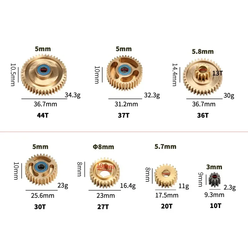Conjunto de sincronizador de engrenagem de motor cônico de caixa de engrenagens para peças de atualização de reboque de trator de caminhão Tamiya 1/14