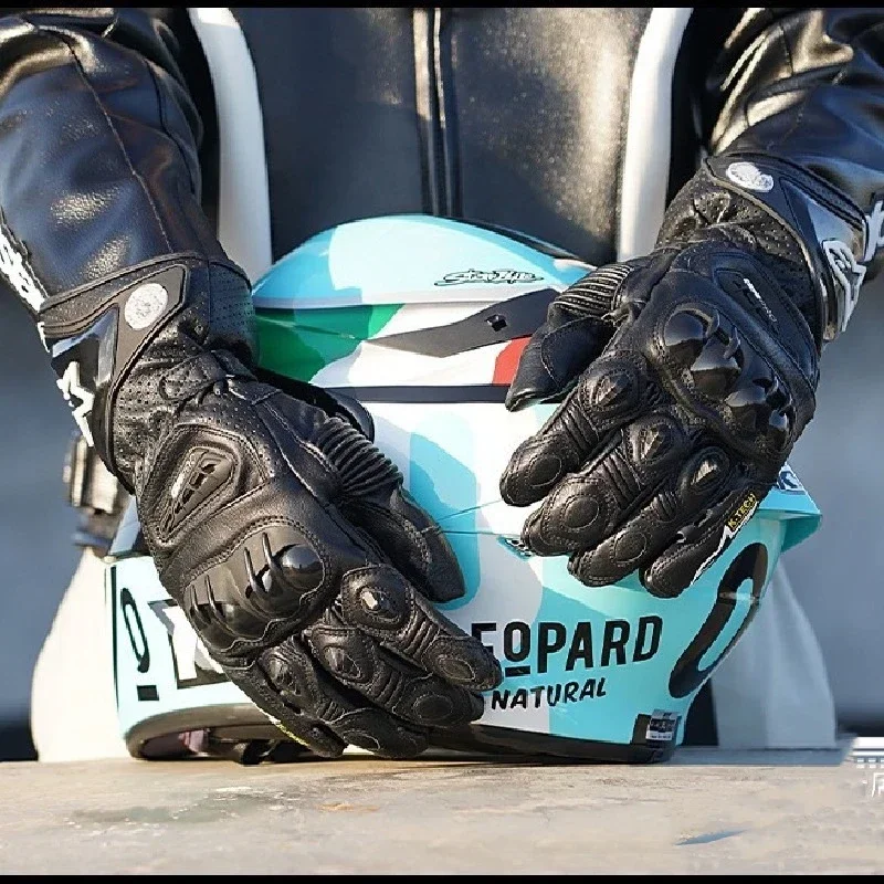 

New GPPRO Motorcycle Gloves Leather Men Racing Motocross Gloves Guantes Moto Hard Knuckle Touchscreen Gloves for Dirt Bike Moto