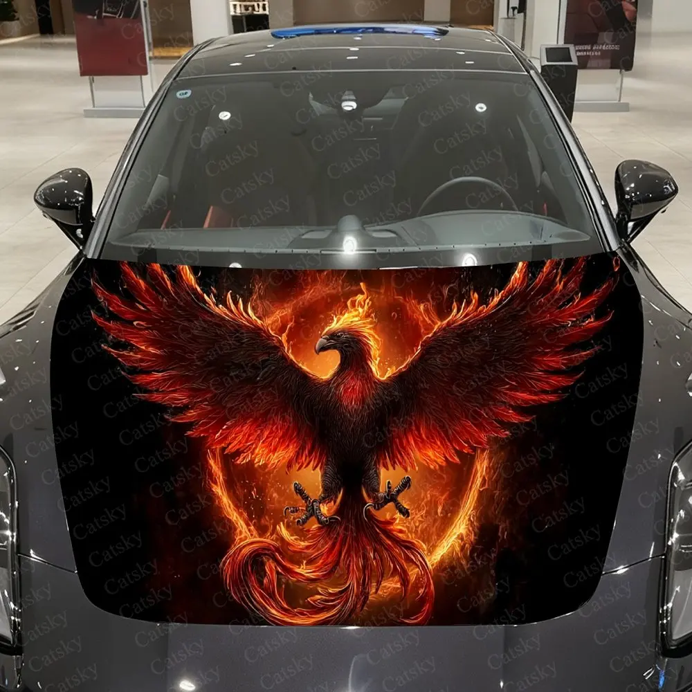 

Виниловая пленка для автомобиля Phoenix, водонепроницаемая наклейка на капот автомобиля из материала ПВХ, самоклеящиеся устойчивые к царапинам наклейки для крышки двигателя