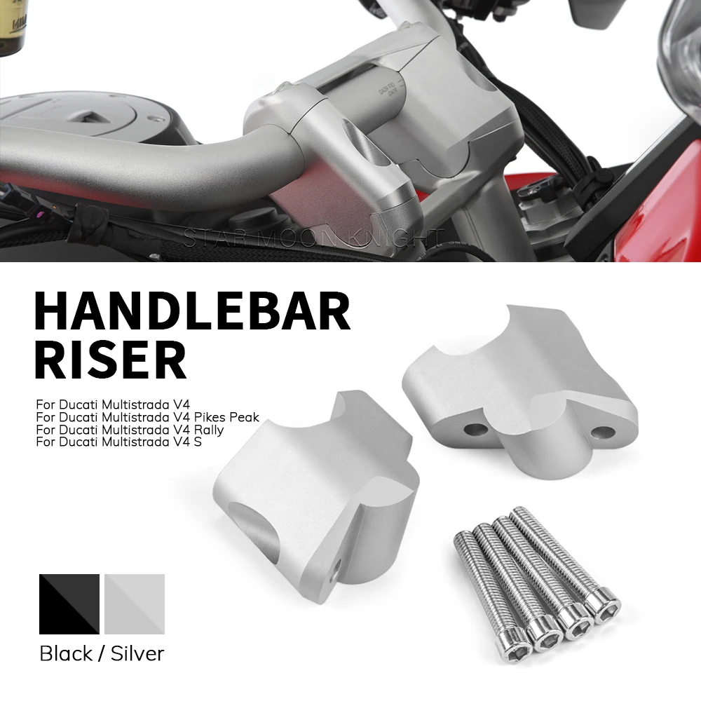 Motorcycle Handlebar Riser Drag Handle Bar Clamp Extend Adapter For Ducati Multistrada V4 S Rally Pikes Peak 2021- MultistradaV4