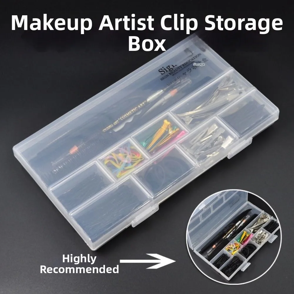New Thickened Makeup Artist Storage Box Transparent Stylist Plastic Rectangle Case Large Capacity Makeup Brush Storage Jewelry