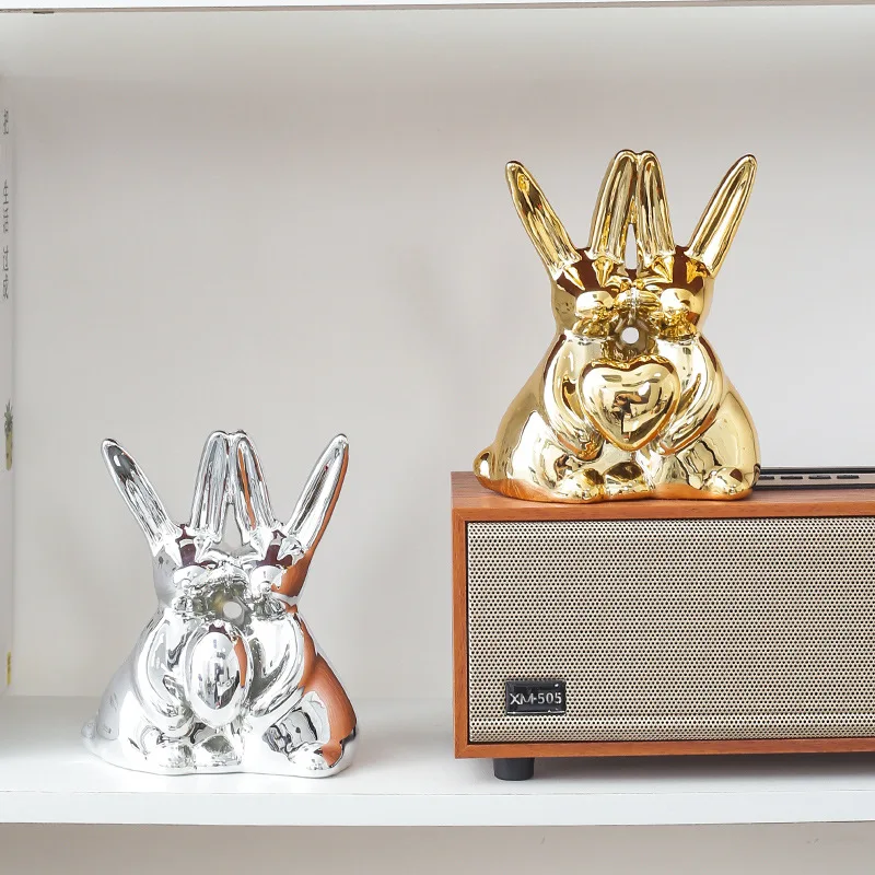 

Керамический кролик, декор для винного шкафа, свет, роскошная гостиная, украшение для ТВ-шкафа, домашнее художественное ремесло