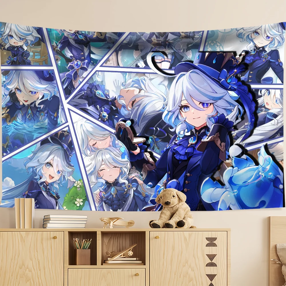 Genshin Impact Furina Alhaitham Wenti flag For Room Dorm Camping Party Living room Garage Bar wall Picnic Club Decor Banner
