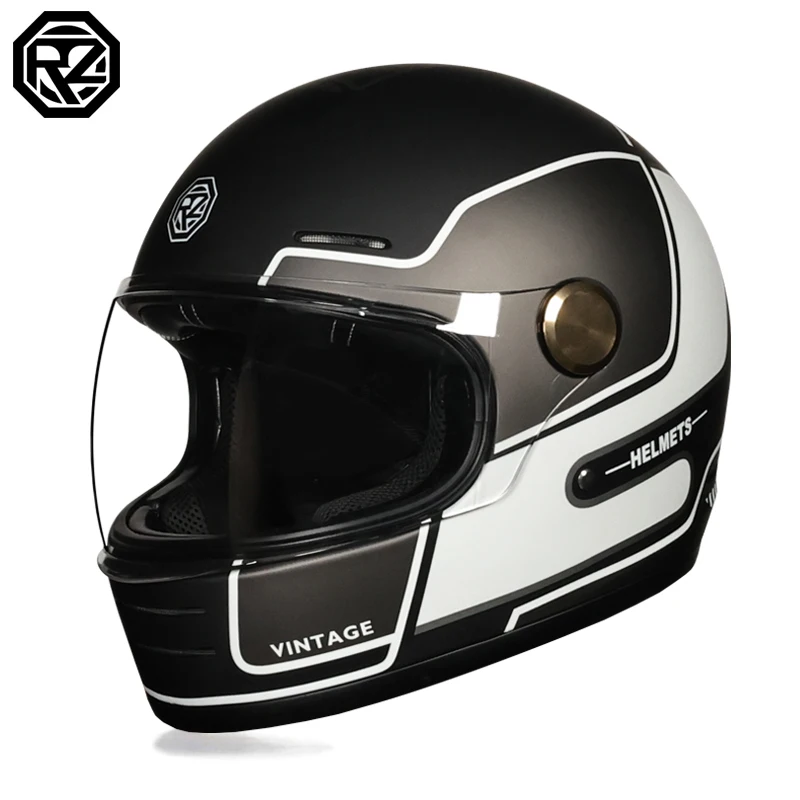 

Винтажный анфас мотоциклетный шлем ретро черный, белый гоночный шлем с DOT сертифицированными велосипедными шлемами для мотокросса для взрослых для мужчин и женщин