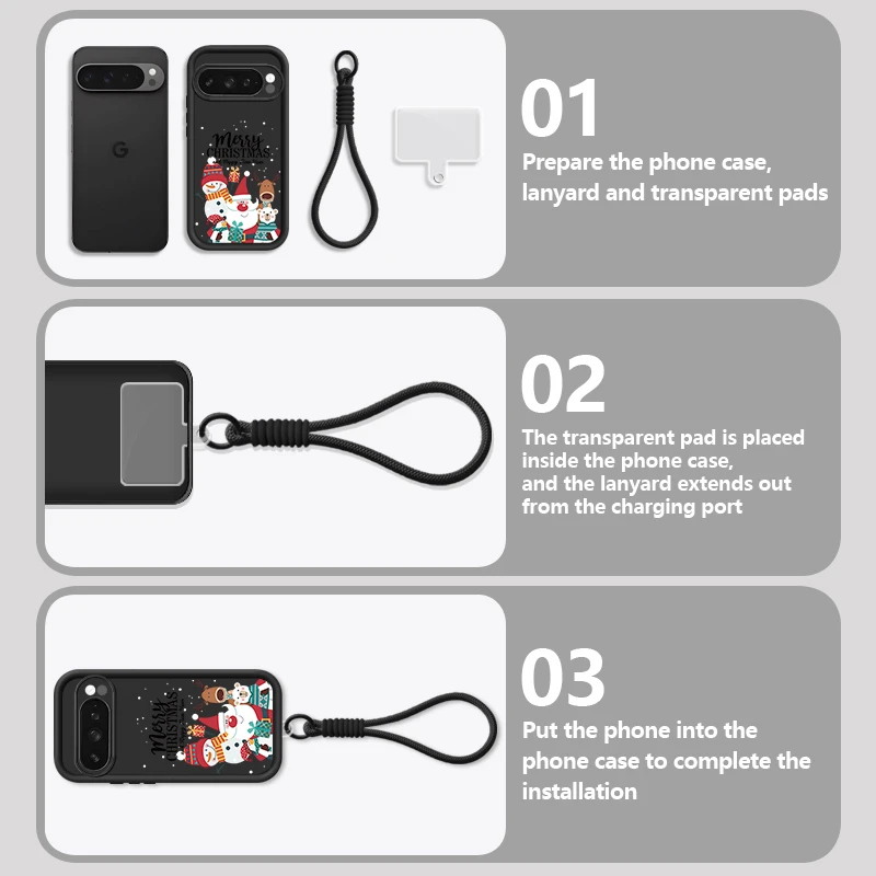 الحبل قضية الهاتف لجوجل بكسل 10 9 8 7 برو 8A 7A بكسل 9 10 برو XL عيد ميلاد سعيد نمط لينة سيليكون شريط للرسغ غطاء