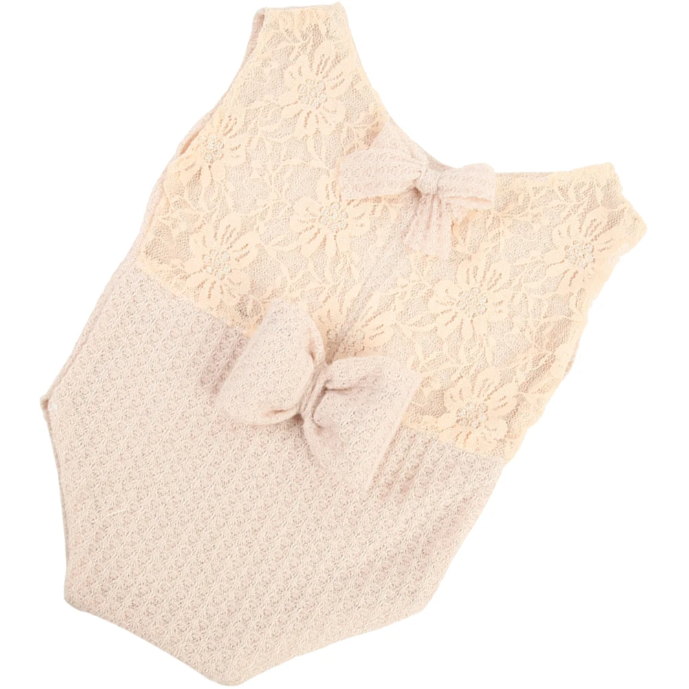 

Newborn Photography Clothing Beige Girl Outfits Baby Photoshoot Props Dress Lace Romper Breathable Soft newborn for photoshoot