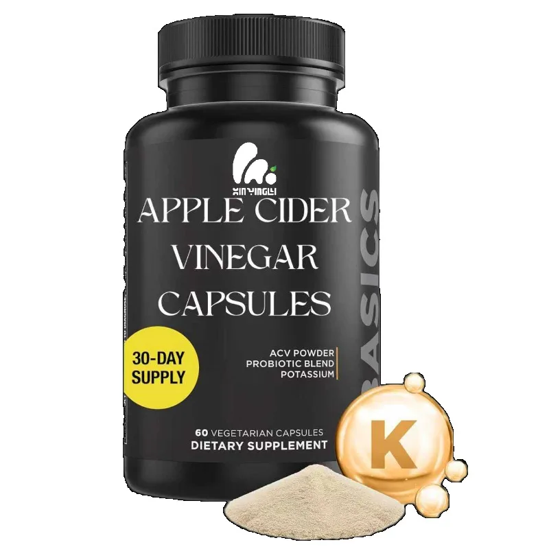 Daily Apple Vinegar Capsules (1500mg) ACV Probiotics and Potassium - Supports Gut Digestive Health 60capsule
