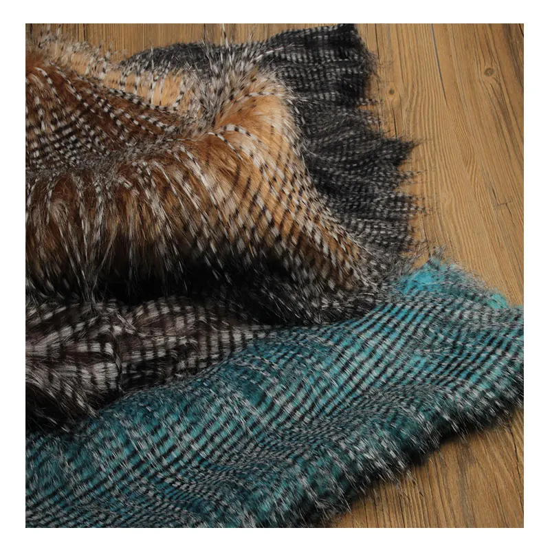 

Лиса с перьями павлина, жаккардовая искусственная плюшевая ткань для пальто, жилета, меховой воротник 160*50 см, 6 см, длинные волосы, плюшевое меховое ткань, телес