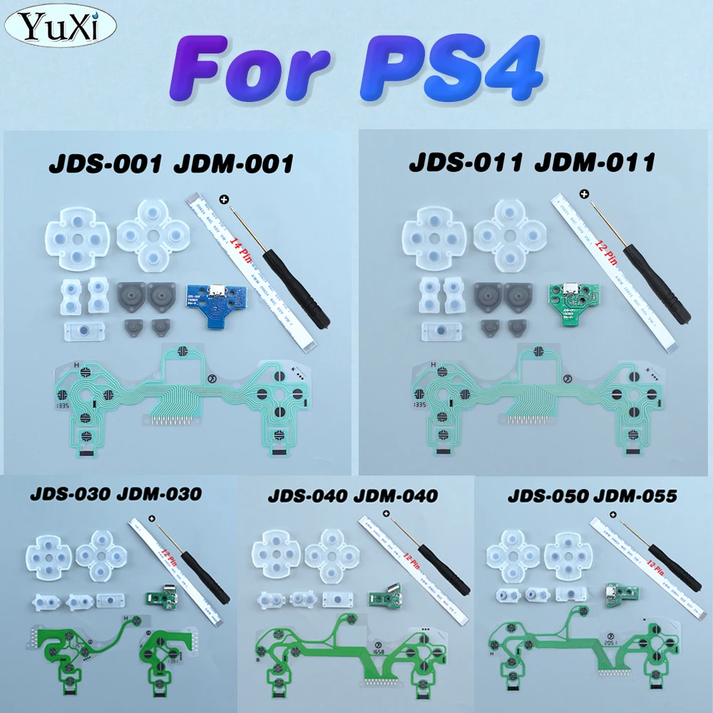 1Set Flex Cable Conductive Film For PS4 Pro Slim JDS JDM 001 011 030 040 055 Charging Socket Port Circuit Board Silicone Rubber