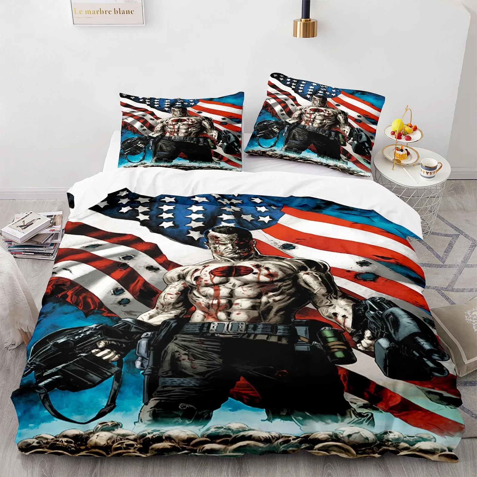 

Game BloodShot Blood Warrior Bedding Set Boys Girls Twin Queen Size Duvet Cover Pillowcase Bed Kids Adult Home Textileextile