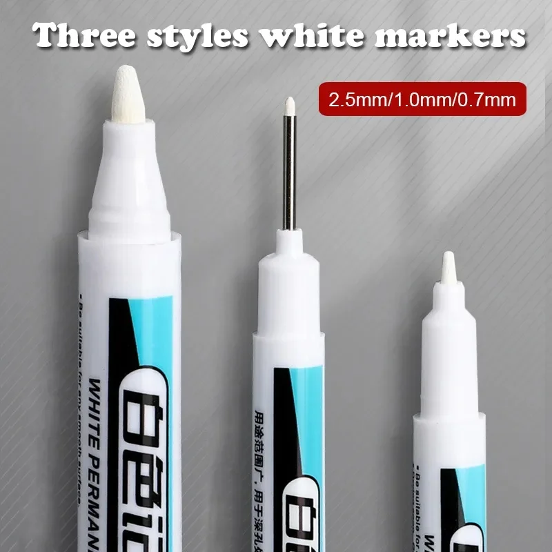 1/3Pcs Oily White Marker Pen Graffiti Pens Waterproof Permanent Gel Pencil Tire Painting Notebook Tyre Tread Environmental Pen