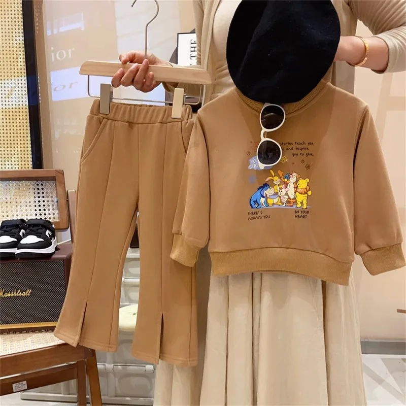 

Spring and Autumn New Stylish Girls' Printed Long Sleeve Sweatshirt Set Children's Crew Neck Sweatshirt Two-Piece Set