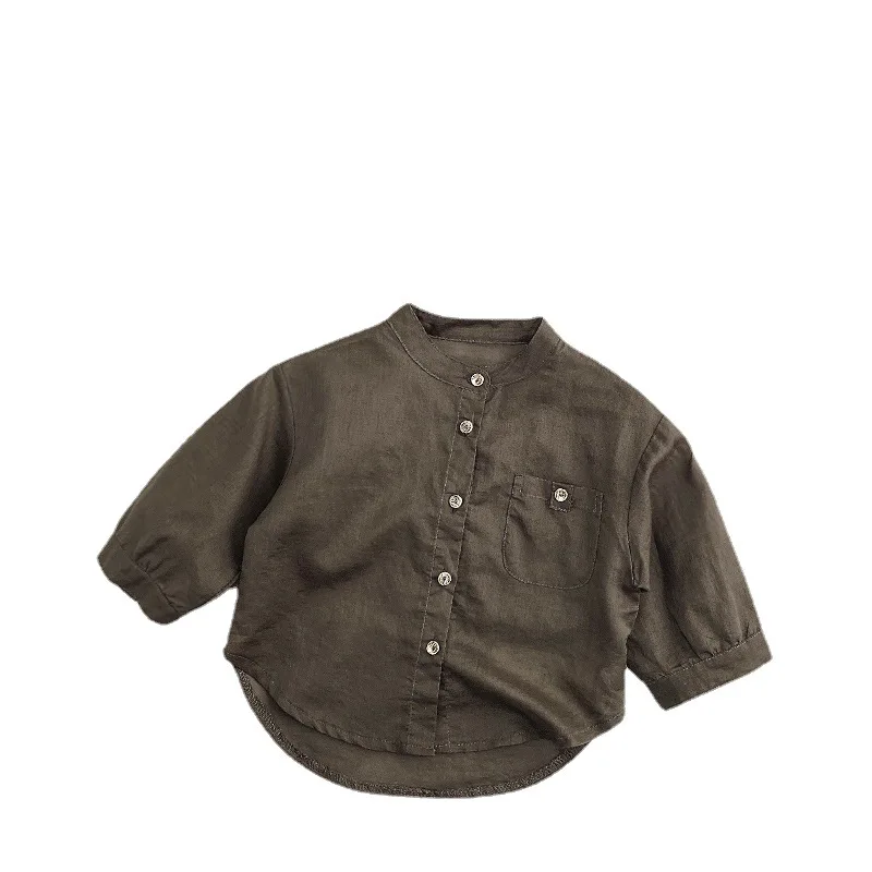 

Toddler Boys Shirts Girls Linen Tops Summer Children's Clothes Cool Fabric