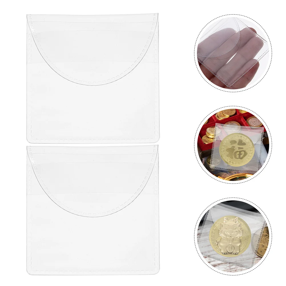 

Tofficu 50pcs Badge Bag Holder Pouch Display Sleeve Collection Organizer for Collectors