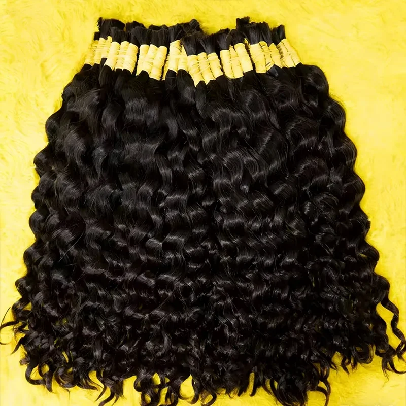 Boho Braids Knotless Deep Wave Human Hair for Braiding - Bulk Hair Extensions for Women