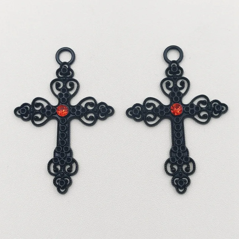 5Pcs/Lot Silver Color 50x34mm Jesus Cross Charms Love And Redemption Pendant For DIY Handmade Metal Jewelry Making Accessorie