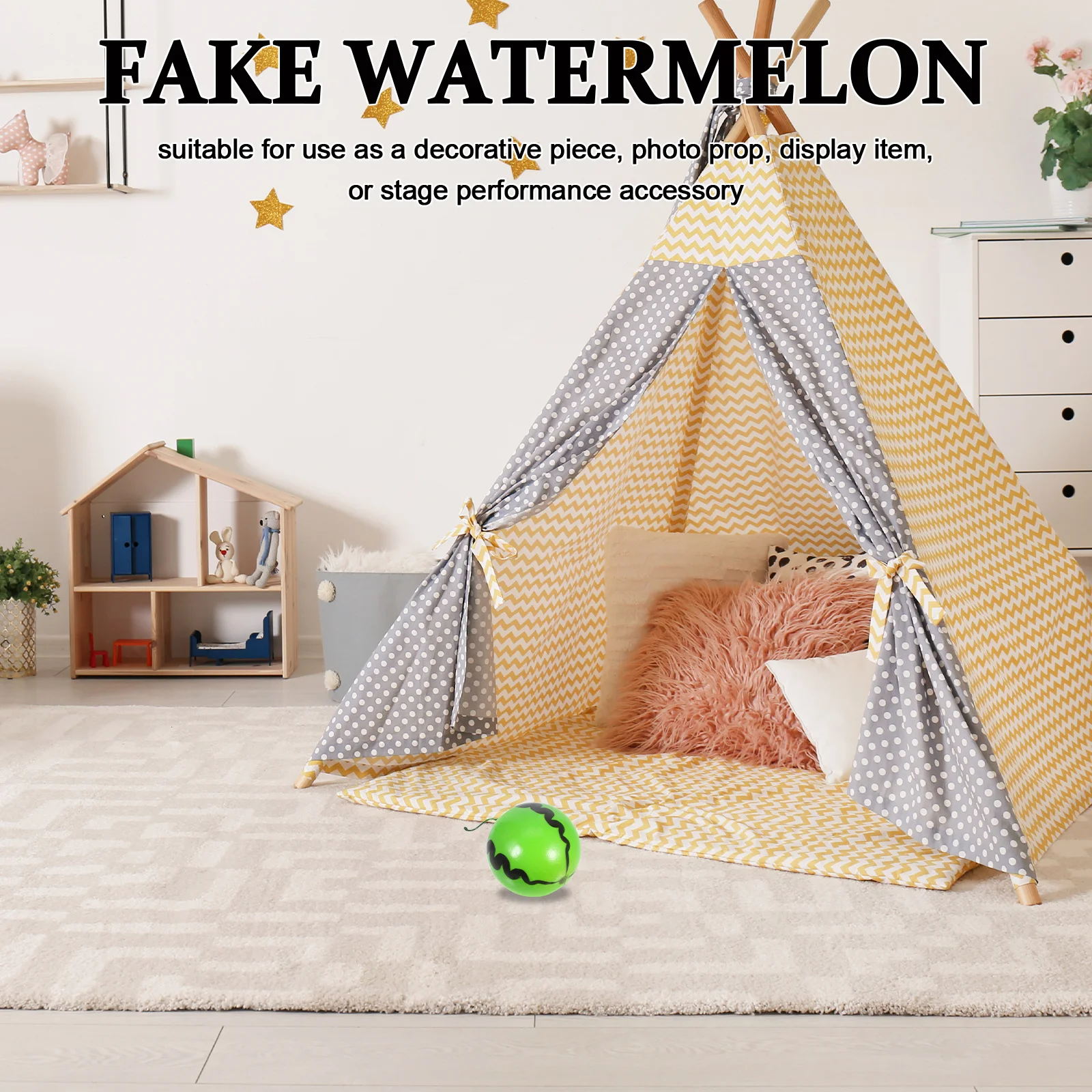

6pcs Simulation Watermelon Models Realistic Artificial Decor For Kitchen Photo Prop Kids Learning Fake Fruit Decoration Lifelike