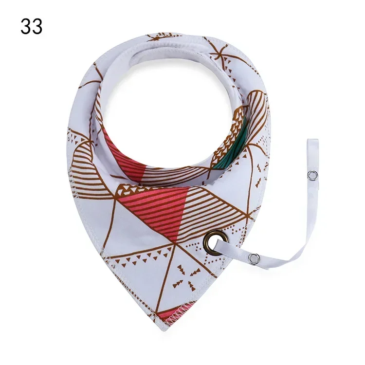 Baby Bibs Cotton Baby Feeding Apron Cute Baby Girls Boys Cartoon Feeding Scarf Bib Collar Bib Burp Cloth with Pacifier Chain