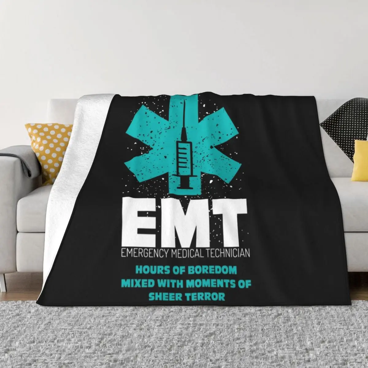 

Emergency Medical Technician EMT First Responder Shirt Throw Blanket Camping Blanket Vintage Blanket Flannel Blanket