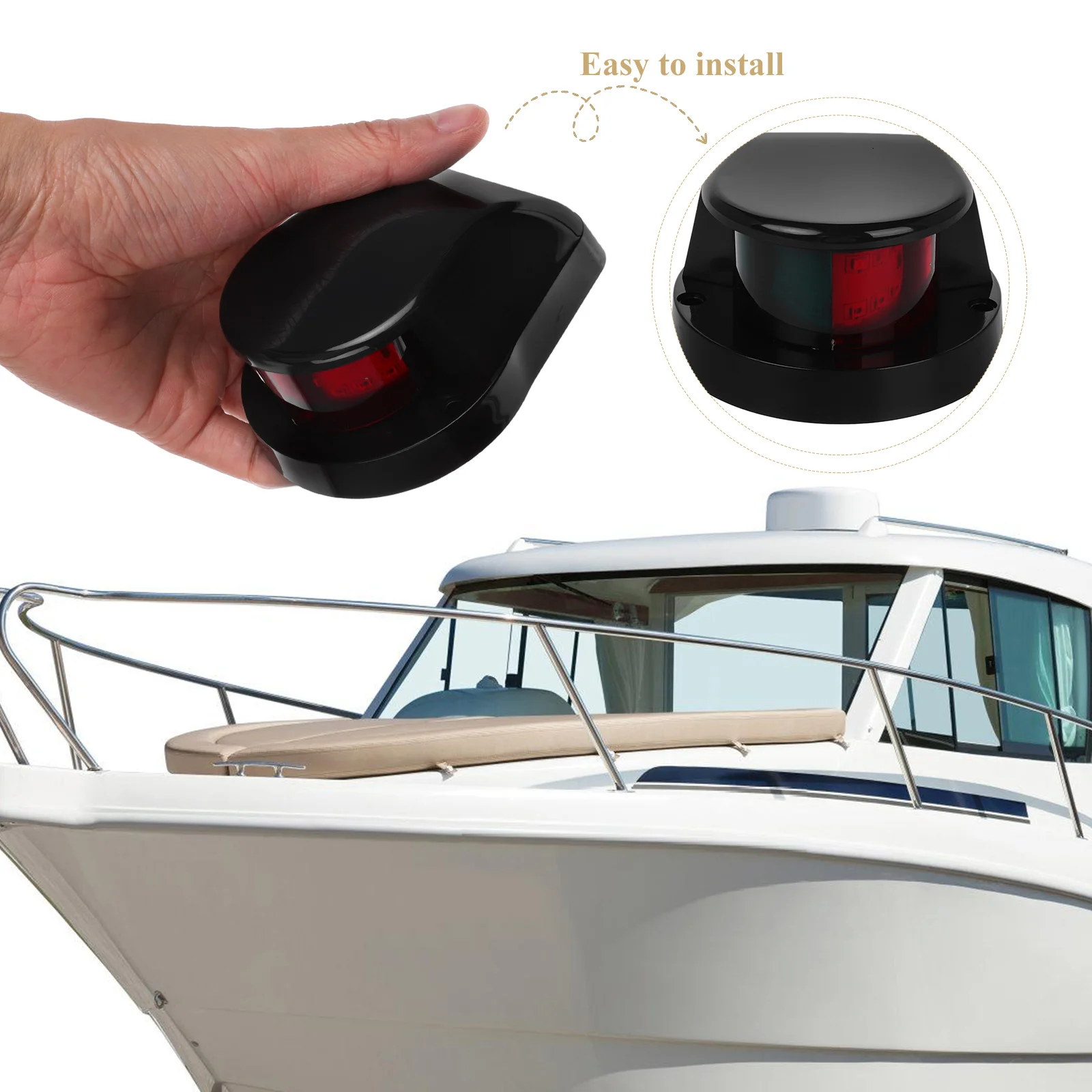 

12 LED Yacht Navigation Lights High Brightness Waterproof Marine Boat Accessories Pontoon Signal Lamp Red Green