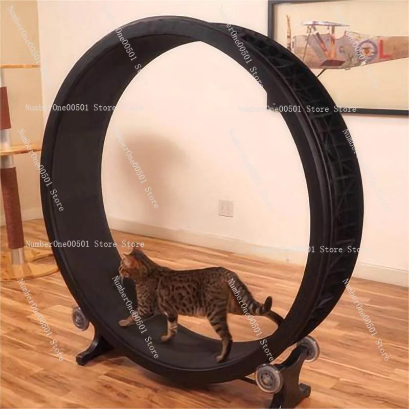 

Cat Exercise Wheel Silent Running Wheel Small Pet Fitness Treadmill Multi Level Cat Tree Climbing Frame Anti Pinch Solid Wood