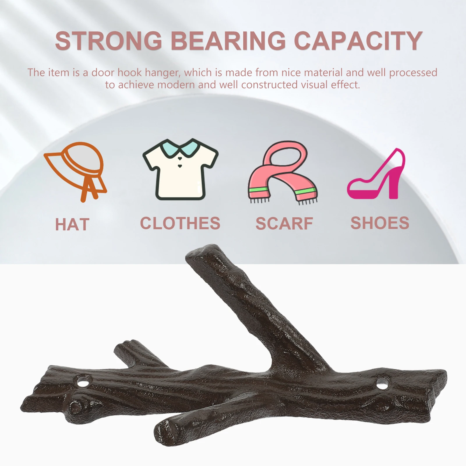 

Retro Cast Iron Hooks Heavy Duty Wall Mount Decorative Tree Branch Vintage Style Coat Rack Smooth Surface