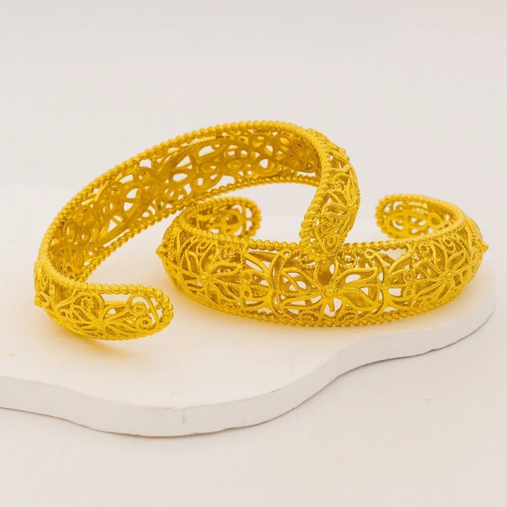 

Luxury 24K 9999 Pure Gold real gold Women's Hollow Bracelet Vintage Bracelet
