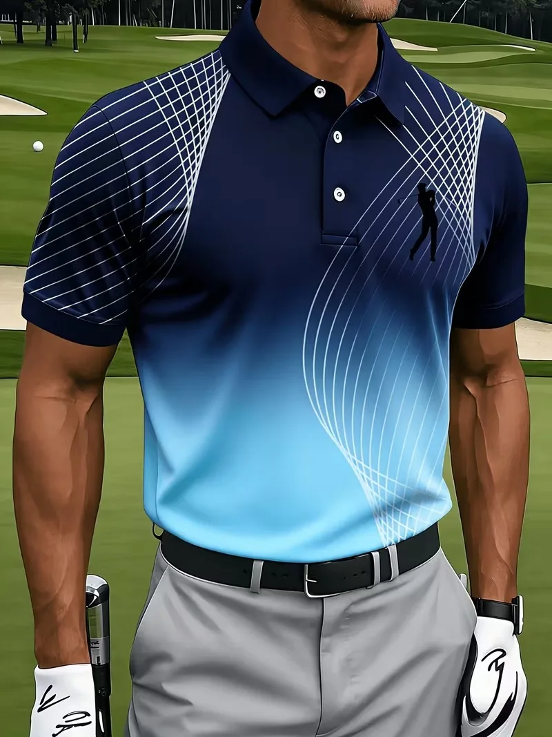 

Men's Abstract Golf Sports Polo Shirts Short Sleeve Polo Shirts Collared Casual Athleisure Buttons Spring Summer Men's clothing