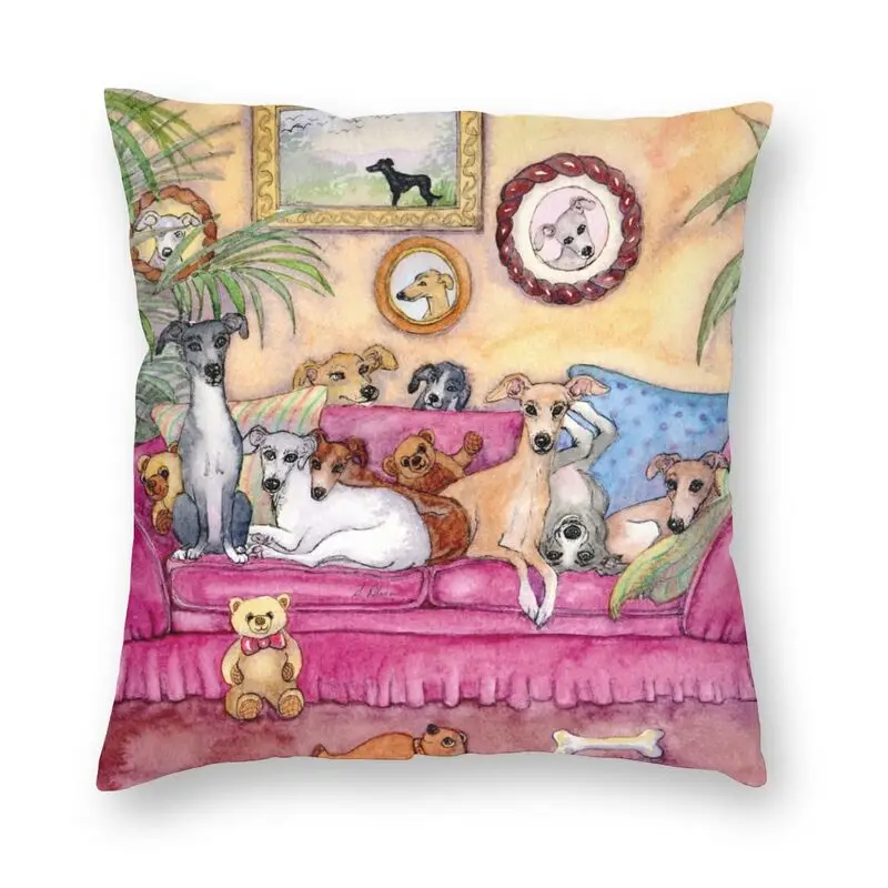 Greyhound Bedroom Sofa Cushion Cover Home Decor Pet Dog Living Room Lovers Pillowcase