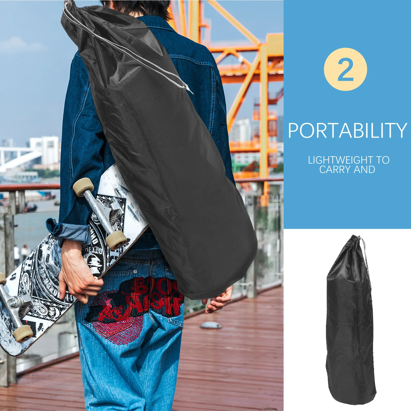 2 قطعة لوح التزلج الأنيق حقيبة رافعة أكسفورد القماش الملمس الكتف الحقيبة للوحة تحمل الرياضة والعتاد مفيد حقيبة التزلج