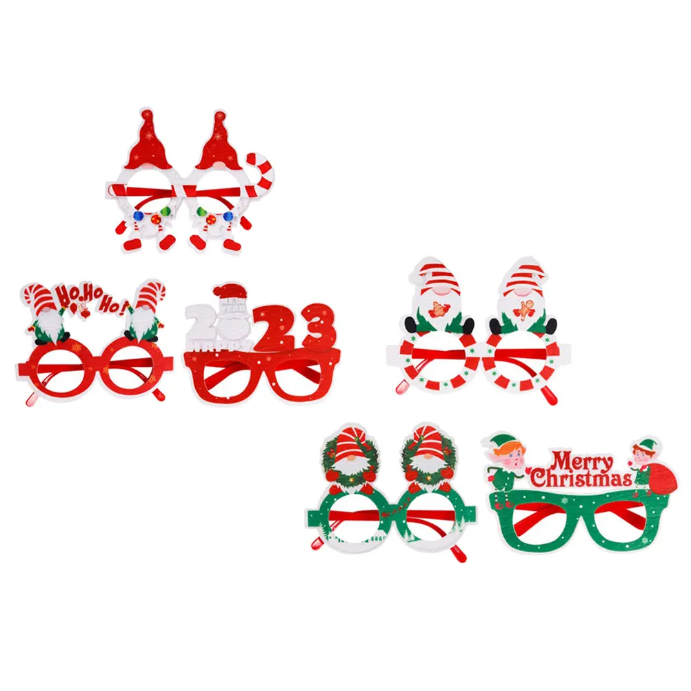 

6 Pcs Cartoon Glasses Frame Festival Holiday Party Frames Plastic Photo Booth Prop Elder
