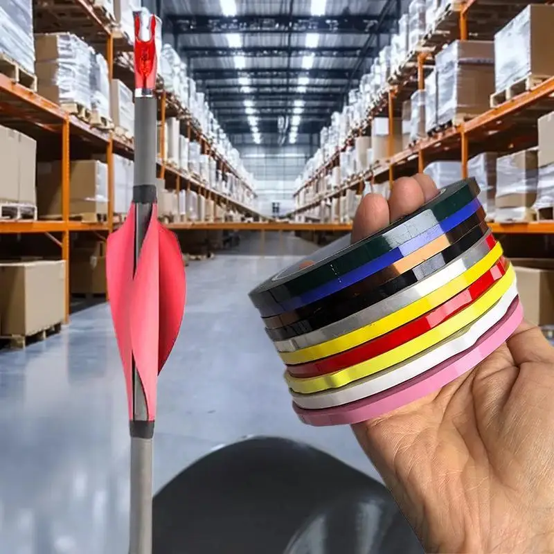 1 rollo de longitud 66M pluma en espiral 5MM cinta de sellado de paletas giratorias cinta adhesiva para flexión accesorio de tiro con arco