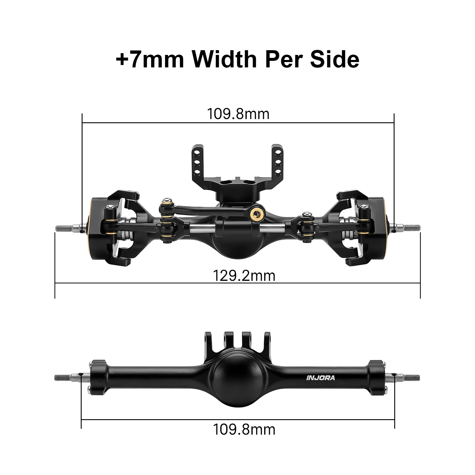 INJORA +7mm Planet Axles with Double Joint Shafts & Scale Hydraulic Steering for 1/18 TRX4M