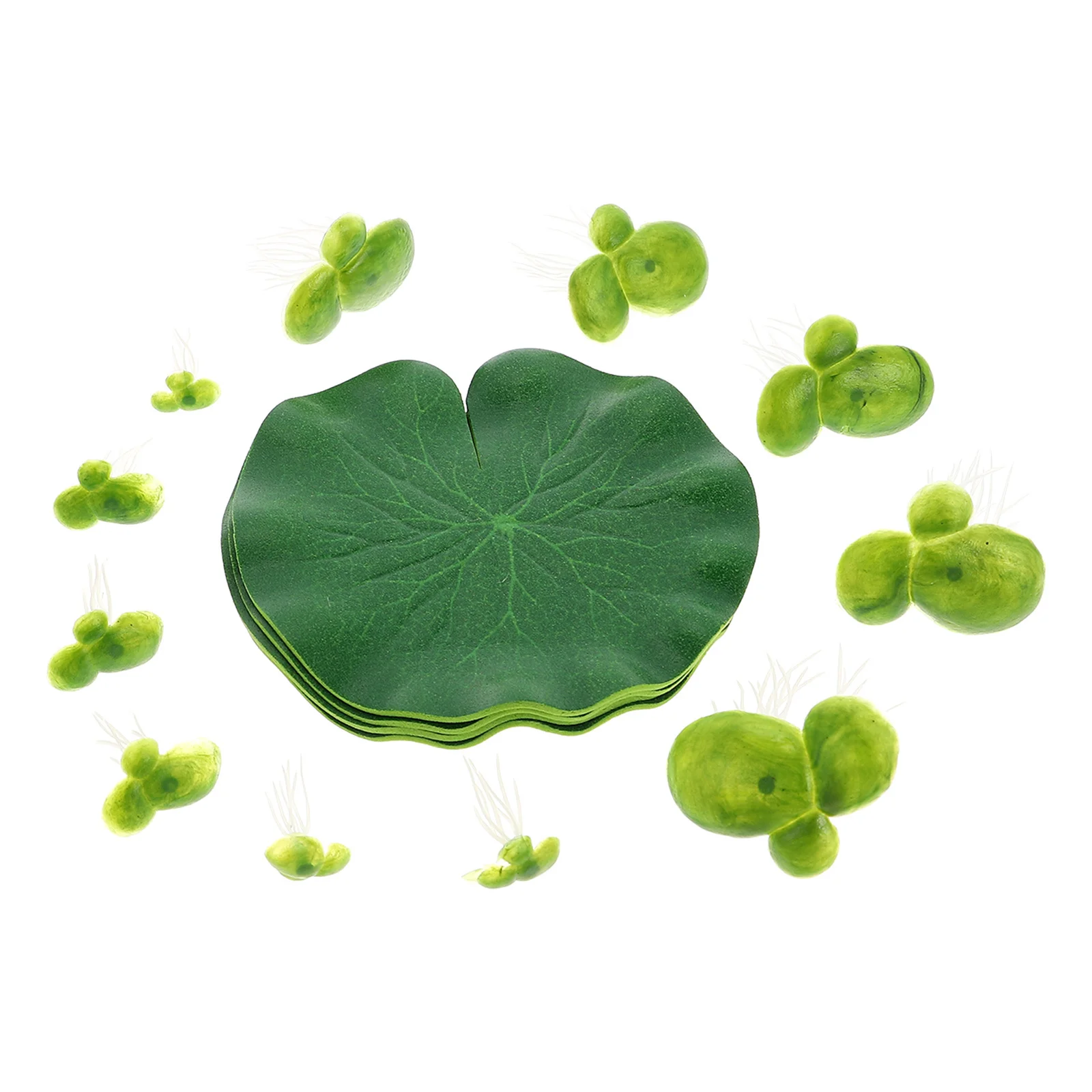 

1Set Realistic Simulation Lotus Leaf Plastic Aquatic Plant Pond Photography Props Decor Artificial Floating Duckweed