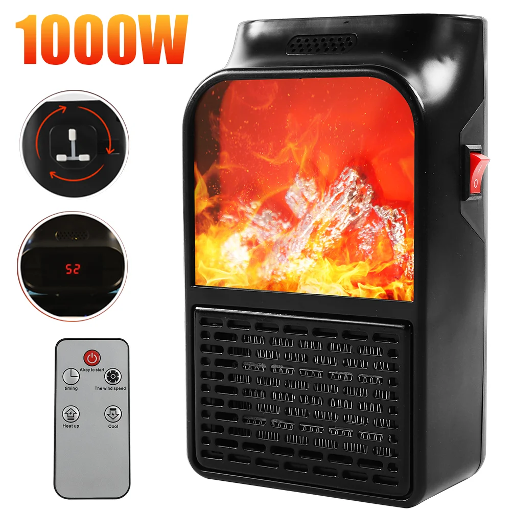 1000W 220V Electric heater Home Heater Thermostat air warmer radiator room heater Portable fast heat 15-32 grados ajustable heat