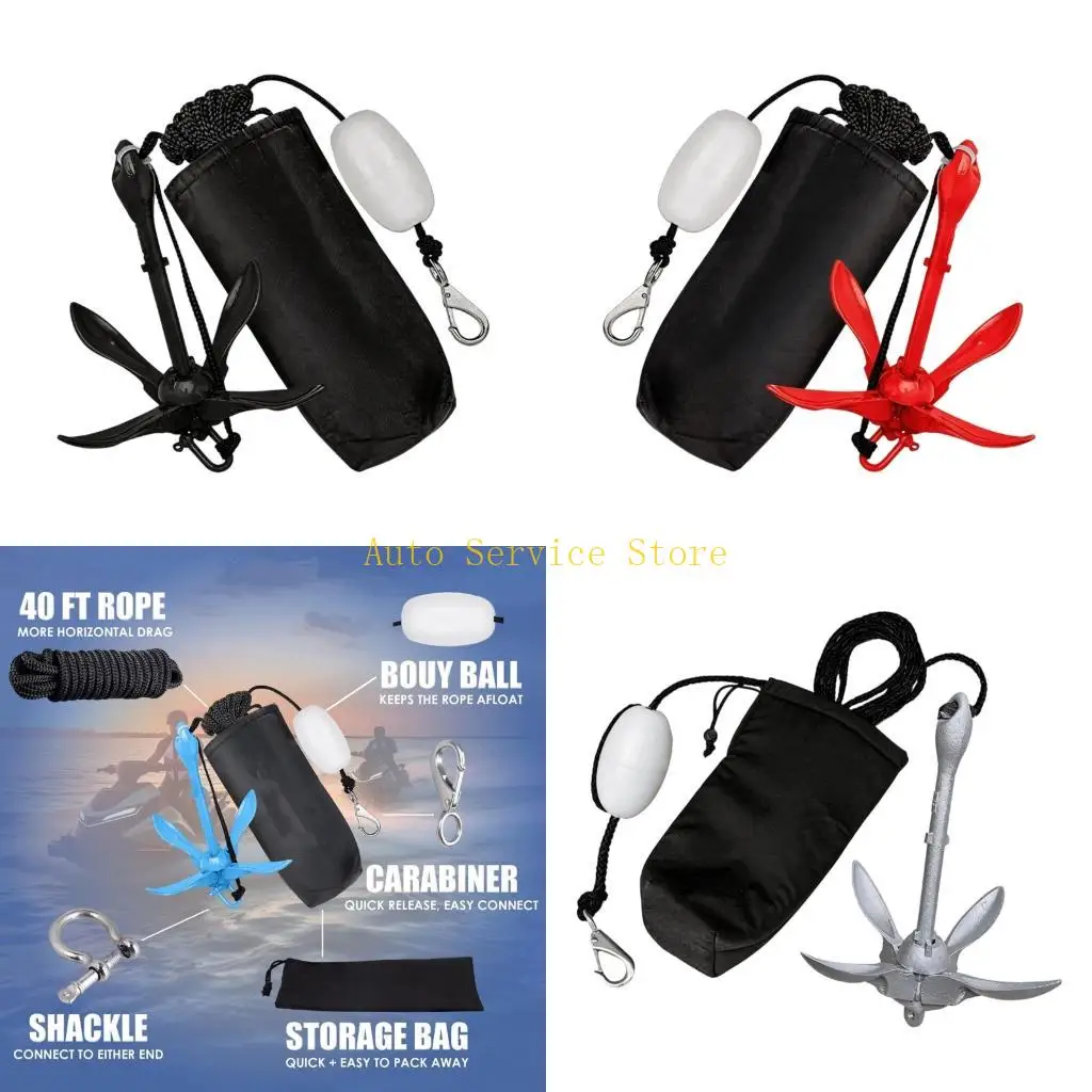 462A Space Saving 12 Inch Foldable Watercraft Mooring Including Mounting Accessories Quick Deployment 18Cm Boat Hook Mooring for