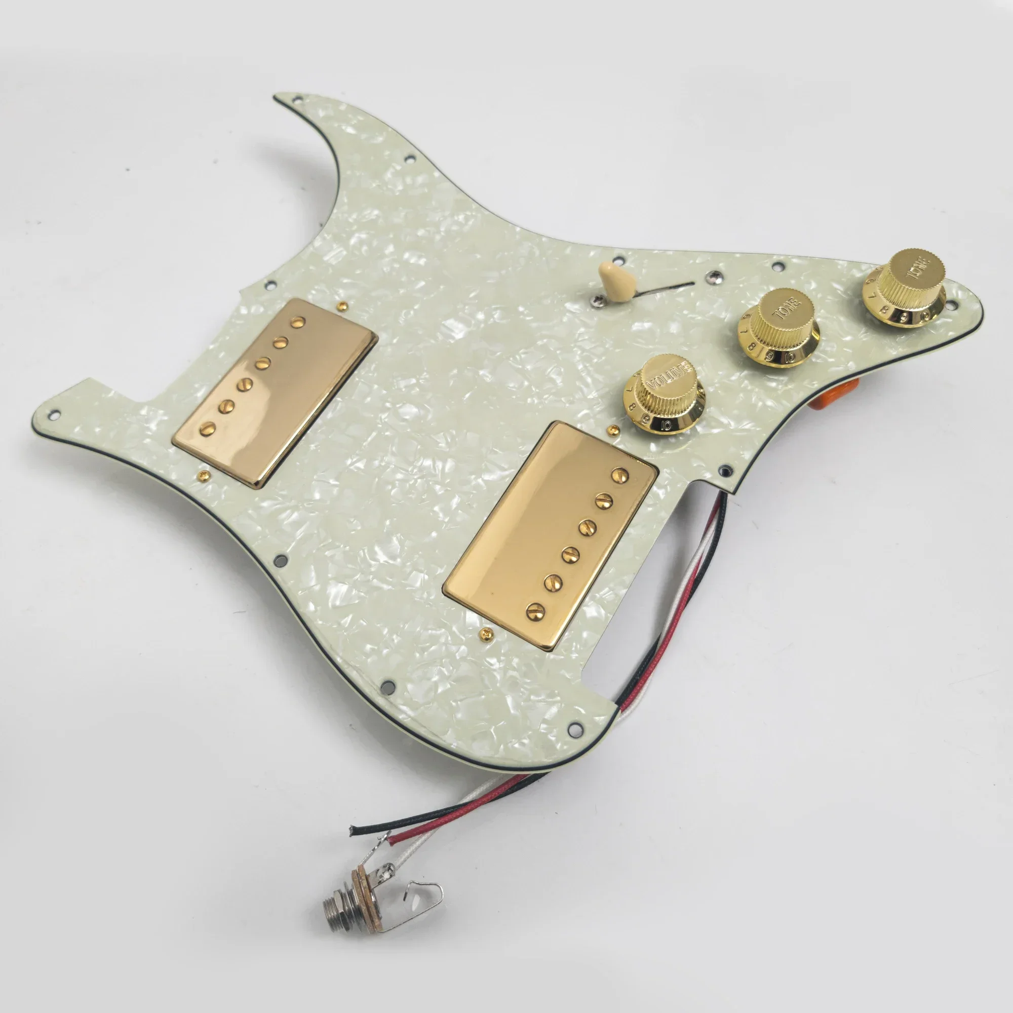 Guitar Prewired Loaded Pickguard with HH Alnico 5 Humbucker Pickups with Coil Split 1V2T 5 Way Super Switch For ST Guitars