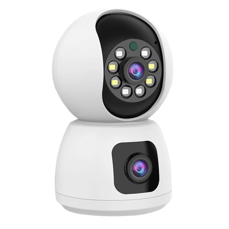 

K12 Smart Wifi Camera 360° Home Observation Remote Security Dual Lens Camera White 1Set