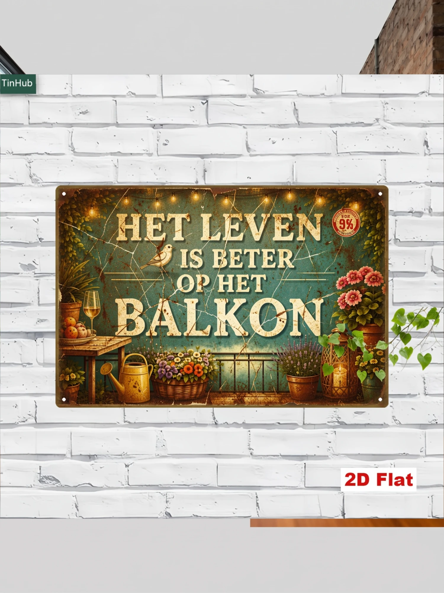 Home Decor Quotes On Wall - Papan Logam Slogan Retro Belanda 2D