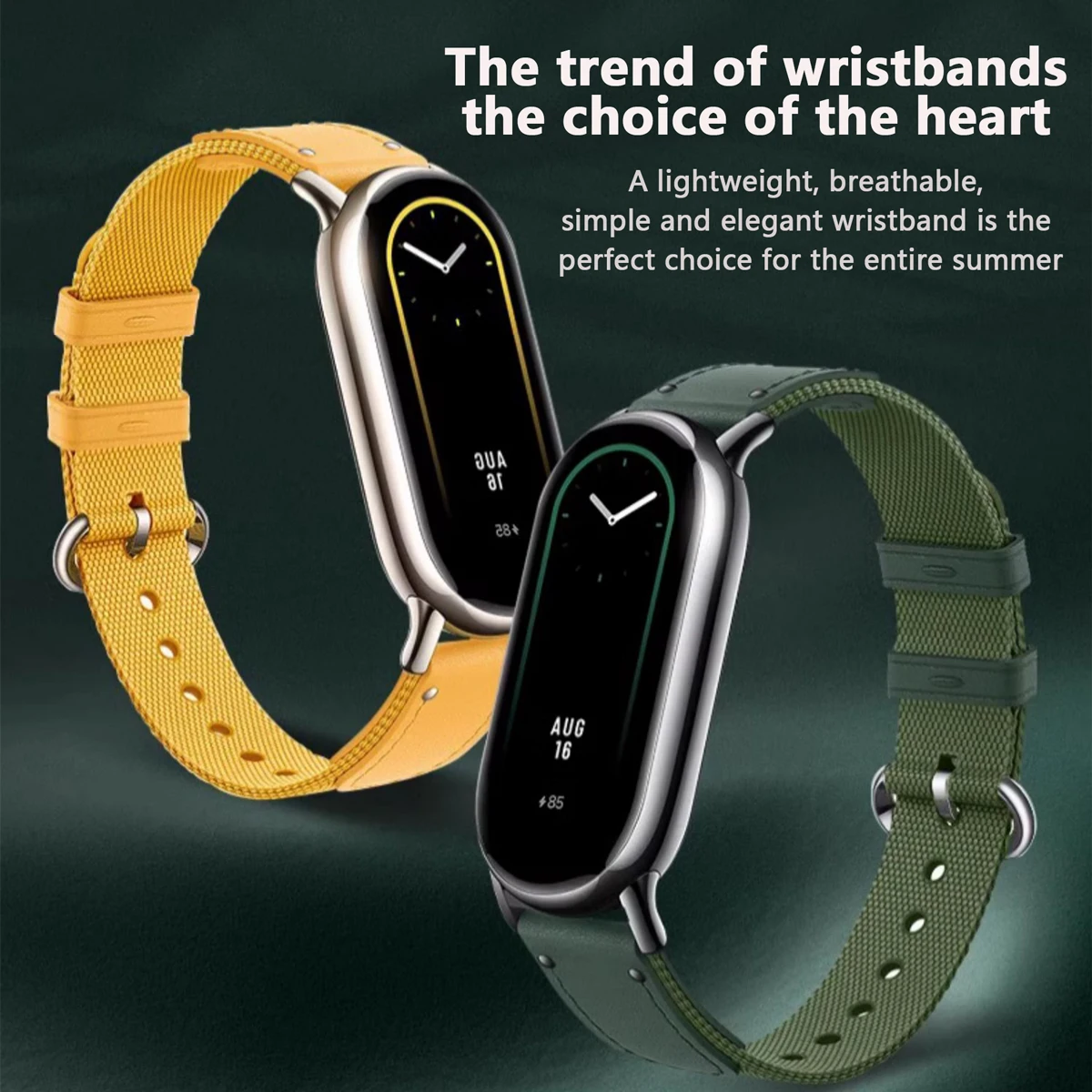 for Xiaomi Mi Band 10 / 9 / 8 / NFC Braided Leather Strap, Stylish and Personalised – Replacement Strap for Mi Band 10 / 9 / 8