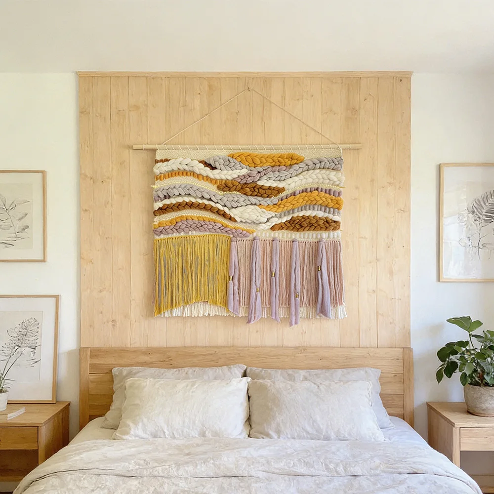 %ss OEM Luxury Hand Knotted Layered Fringe  Wall Hanging for Boutique Hotel Suites & Wedding Backdrops~*