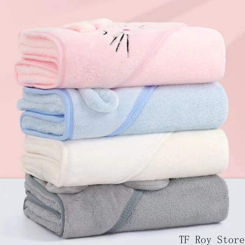 Infant Boys Girls Hooded Towels Newborn Kids Bathrobe Super Soft Bath Towel Blanket Warm Sleeping Swaddle Wrap for Toddler Baby