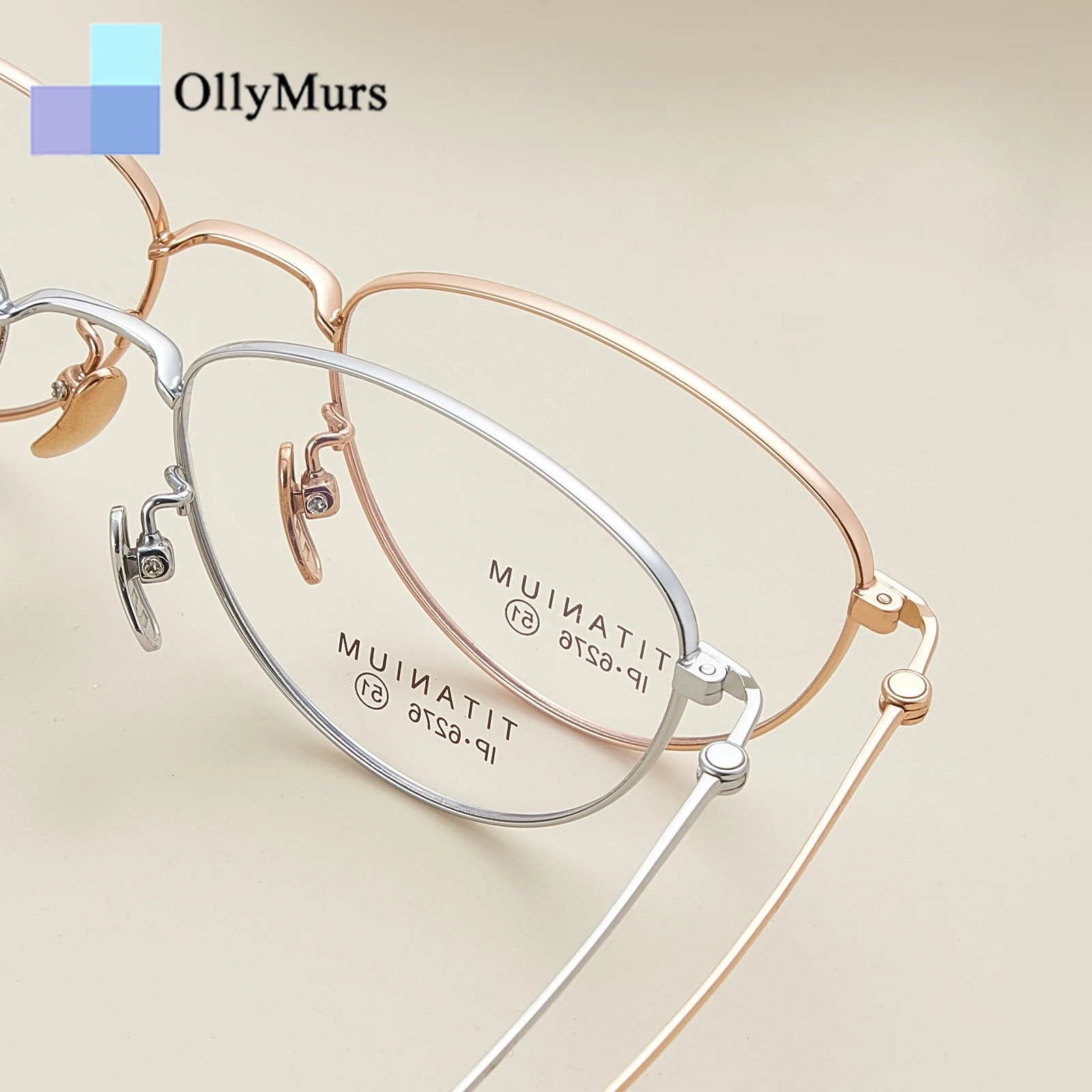 OLLYMURS الفاخرة التيتانيوم النقي عين القط المرأة النظارات خفيفة للغاية مزاجه الرجعية الاتجاه البصرية وصفة طبية النظارات الإطار