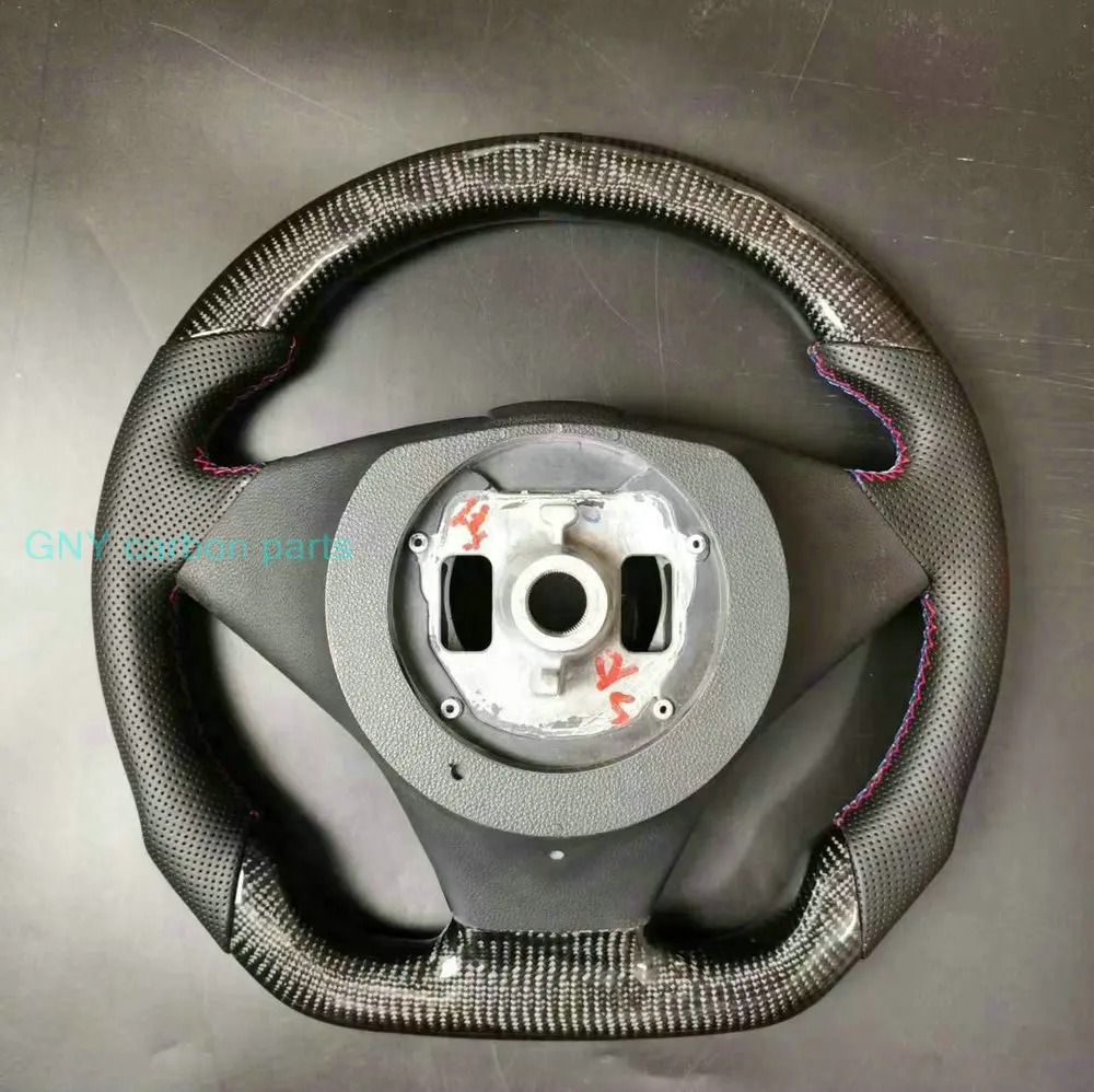 100% Real Carbon Fiber Leather Car Steering Wheel For BMW E60 E61 E62 E63 E64 5 Series 6 Series