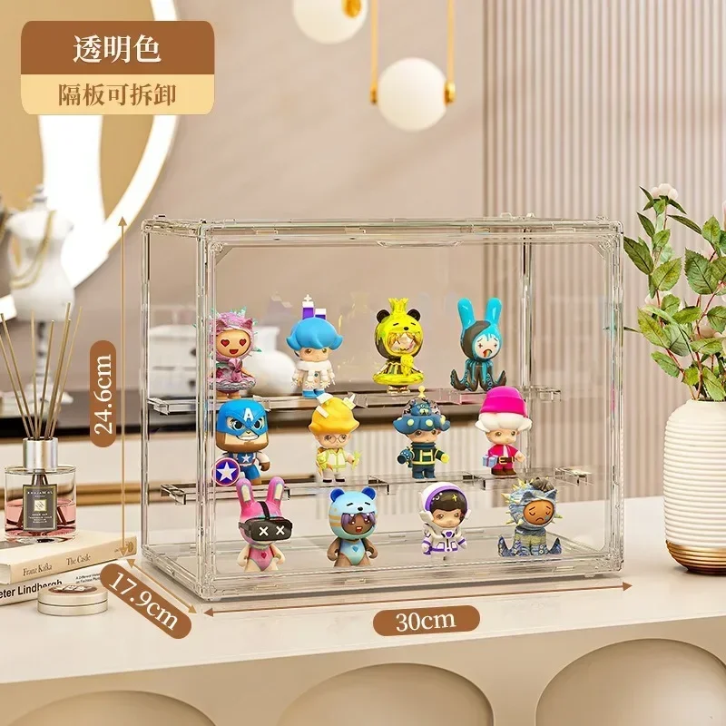 1PCS Clear Acrylic Blind Box Display Storage for Pop Mart LEGO Collectible Figures - 30*17.9*24.6cm Large Size